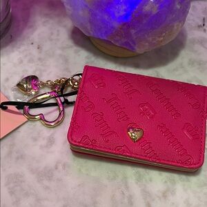 Juicy Couture Vibrant Pink Key & Card Holder